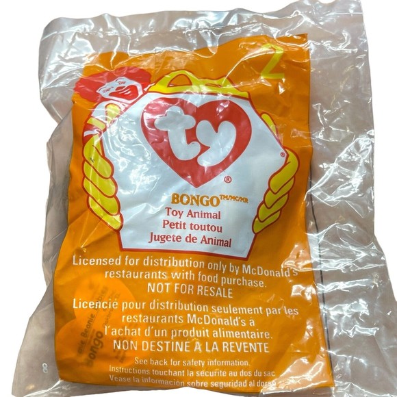 TY Beanie Baby 1995 Bongo The Monkey & Sealed McDonald’s Teenie Beanie Bongo - Picture 9 of 10